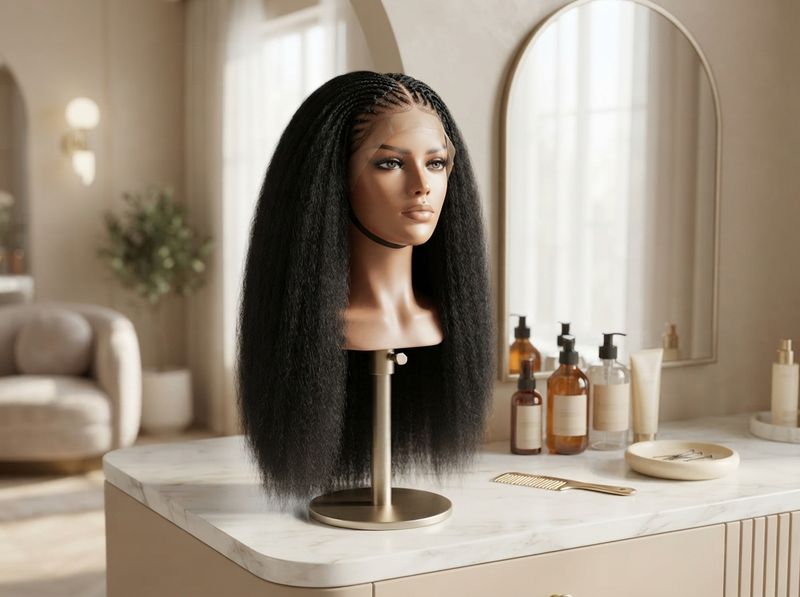 PRUWIGS glueless cap seated at the hairline at the end of a long shift